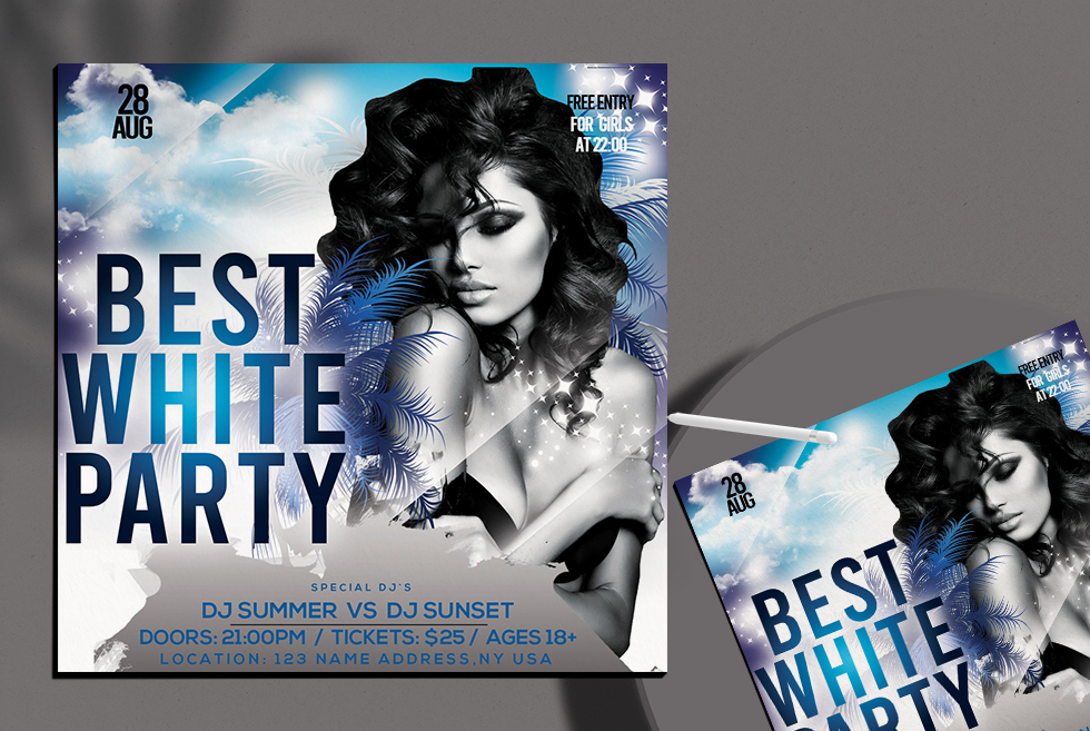Best White Party Free PSD Flyer Template