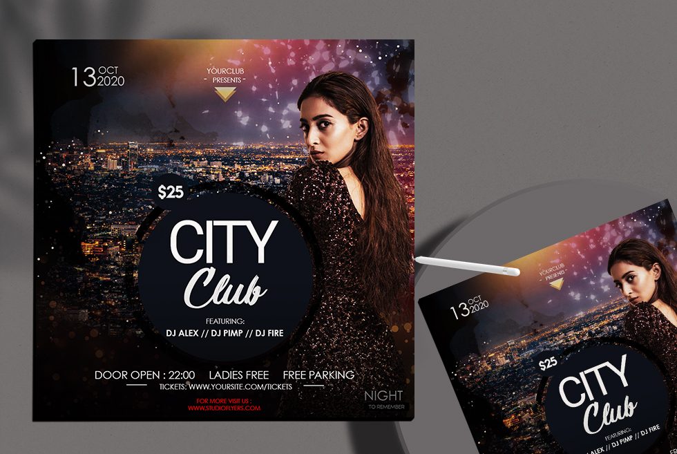 City Club Insta Square Free PSD Flyer Template