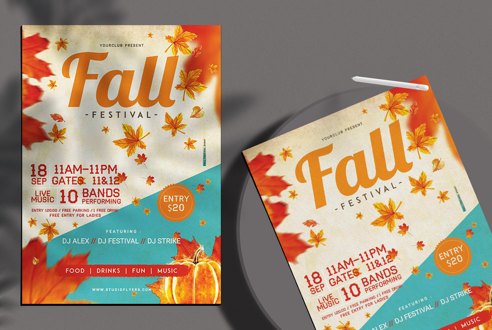 Free Fall Flyer Template from studioflyers.com