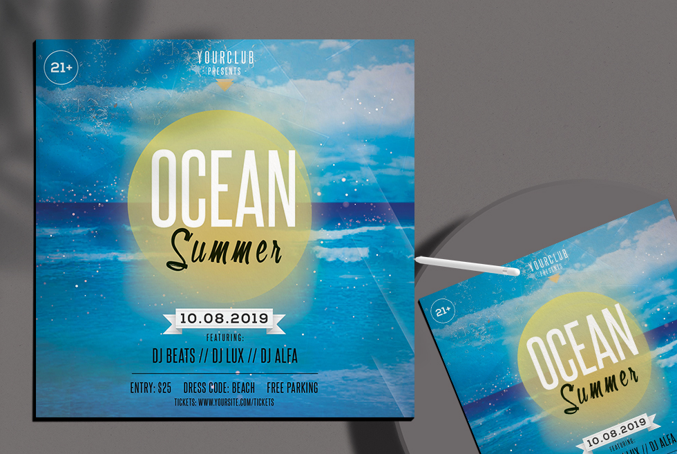 Free Ocean Summer PSD Flyer