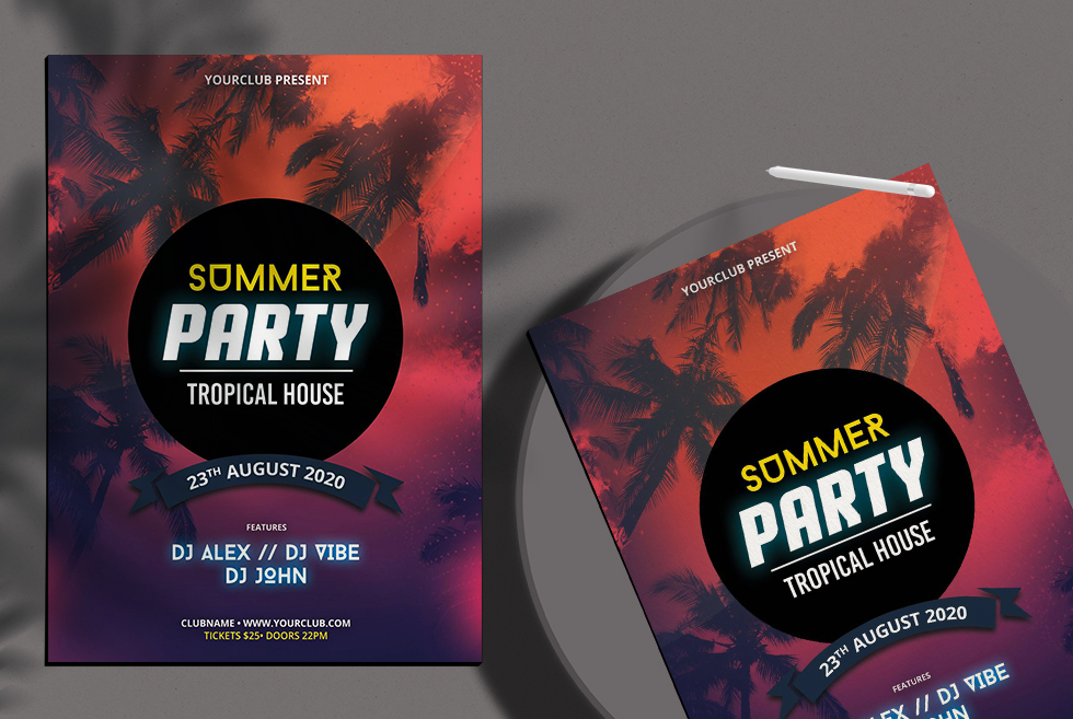 Summer Party Event Free PSD Flyer Template