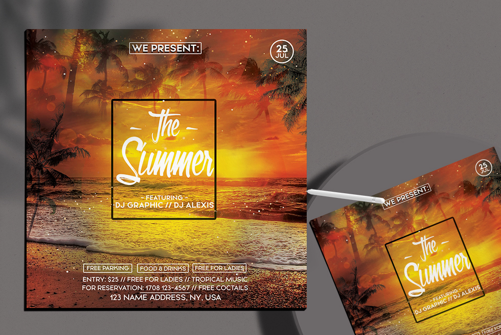 The Summer Free PSD Flyer Template