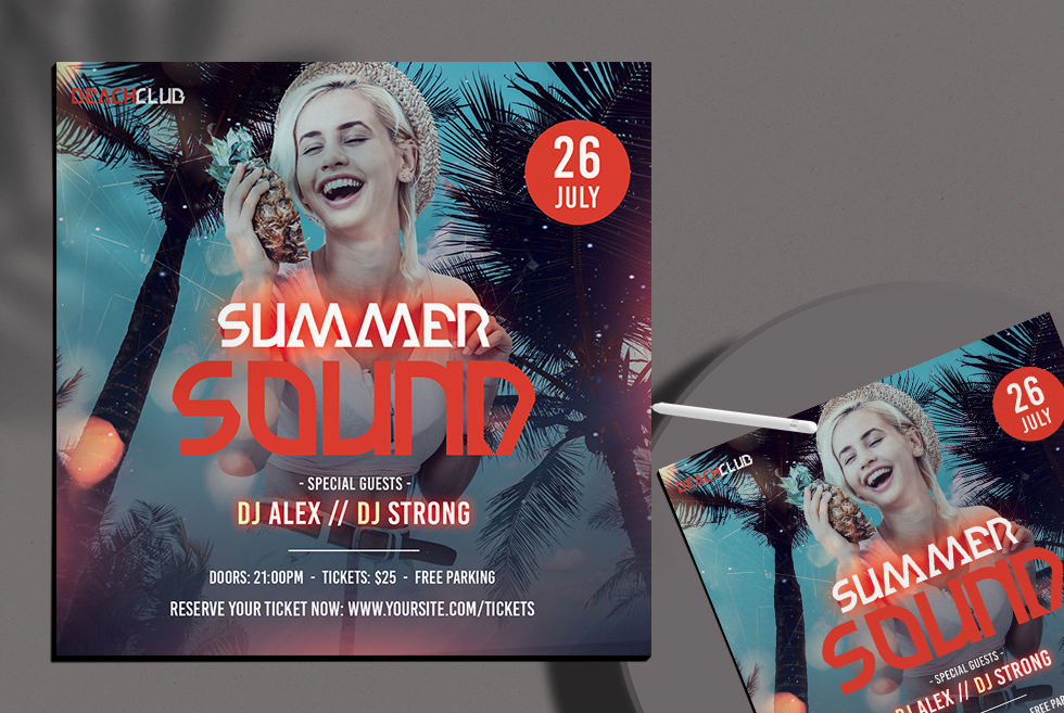 Tropical Sound Insta Free PSD Flyer Template