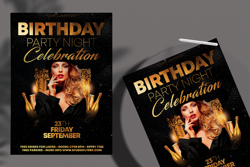 Birthday Party Night Free PSD Flyer Template