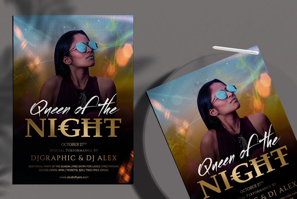 Queen Of The Night Free PSD Flyer Template
