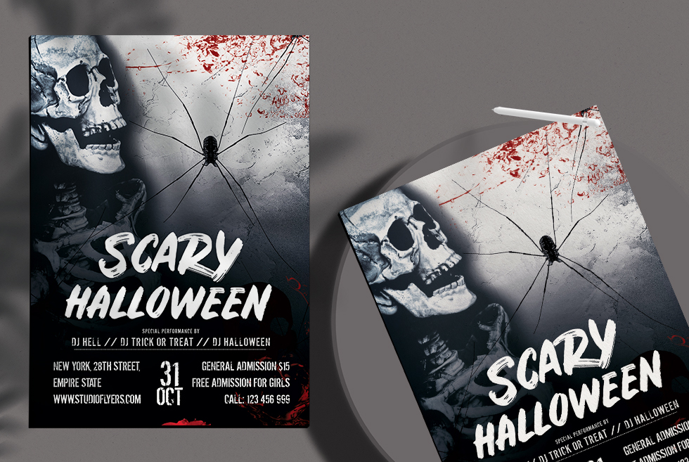 Scary Halloween Free PSD Flyer Template