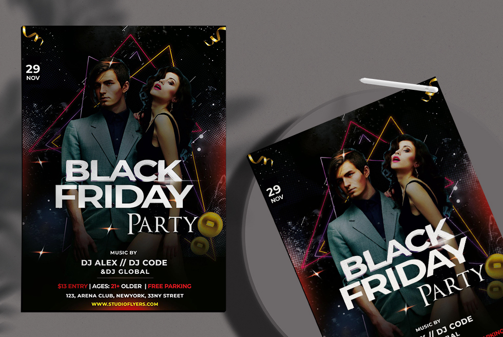 Black Friday Party Free PSD Flyer Template