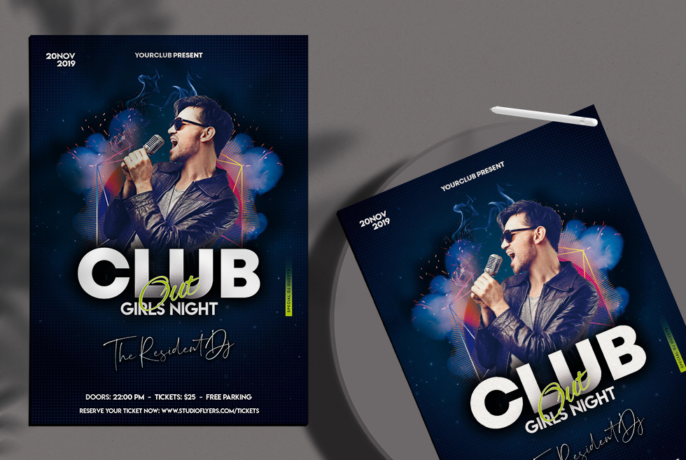 Club Night Out Free PSD Flyer Template