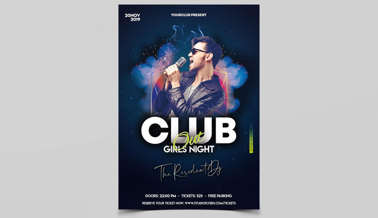 club night out free psd flyer template studioflyers com club psd
