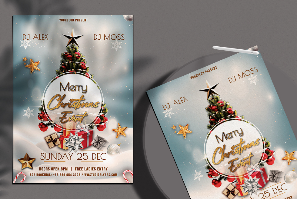 Merry Christmas Event Free PSD Flyer Template