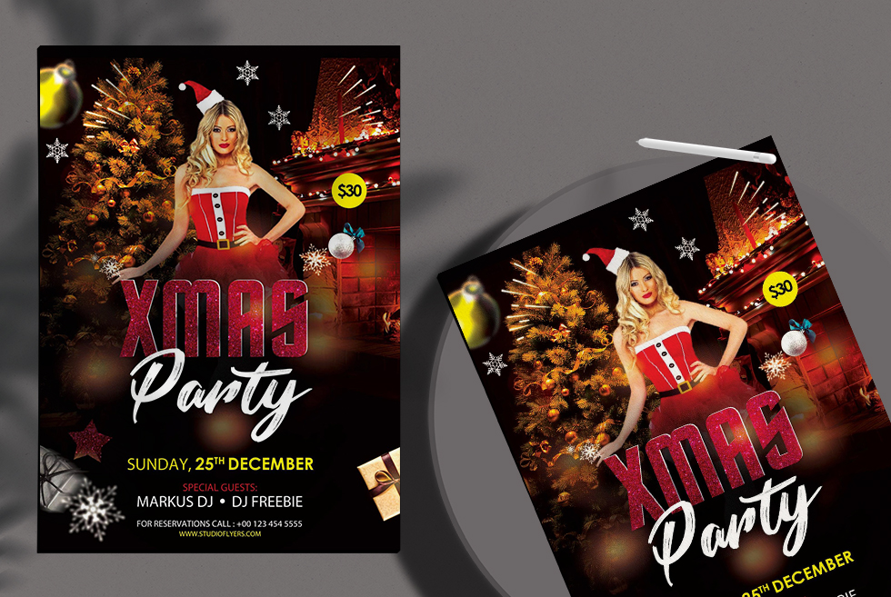XMAS Party Free PSD Flyer Template