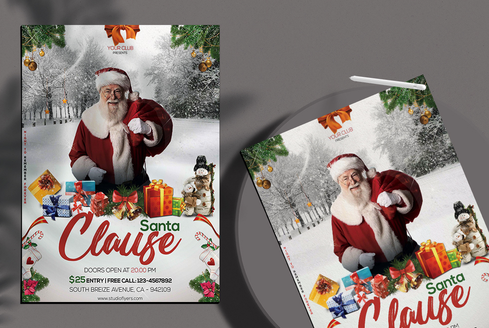 Santa Clause Free PSD Flyer Template