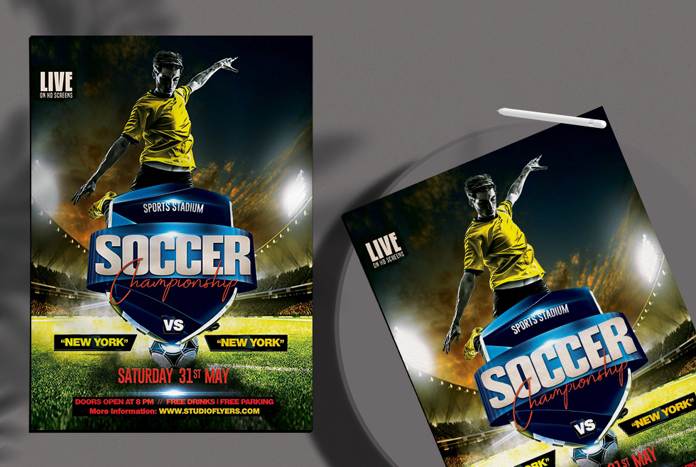 Soccer Championship Free Psd Flyer Template Studioflyers Com