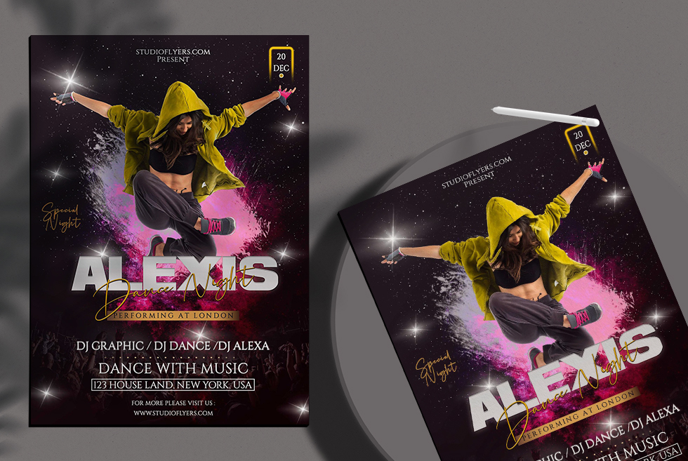 Alexis Dance Party Free PSD Flyer Template