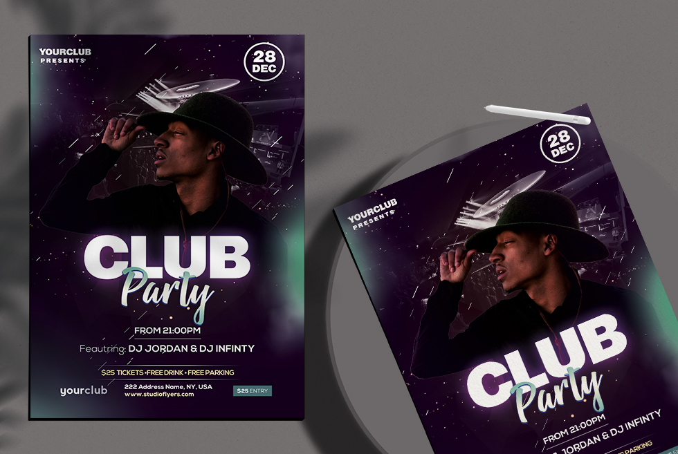 Club Party Free PSD Flyer Template