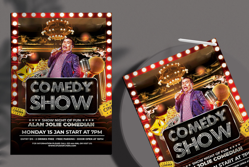 Comedy Show Free PSD Flyer Template
