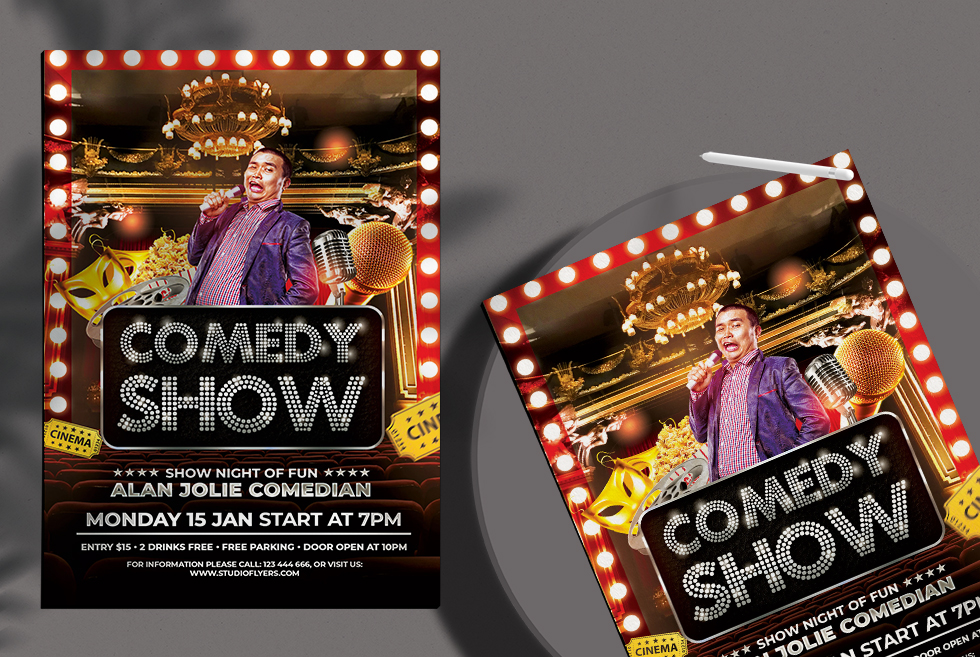 Comedy Show Free Psd Flyer Template Studioflyers Com