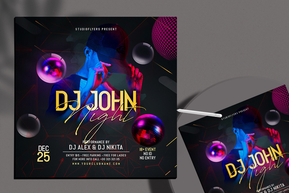DJ John Night Free PSD Flyer Template