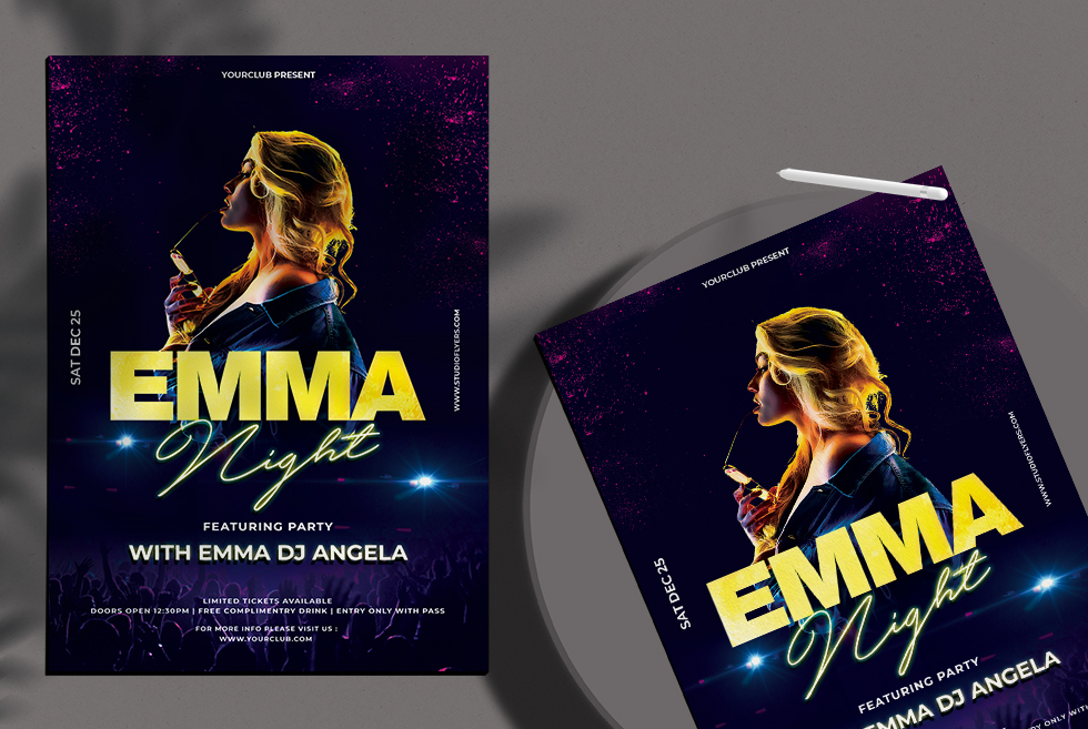 Emma Night Free PSD Flyer Template