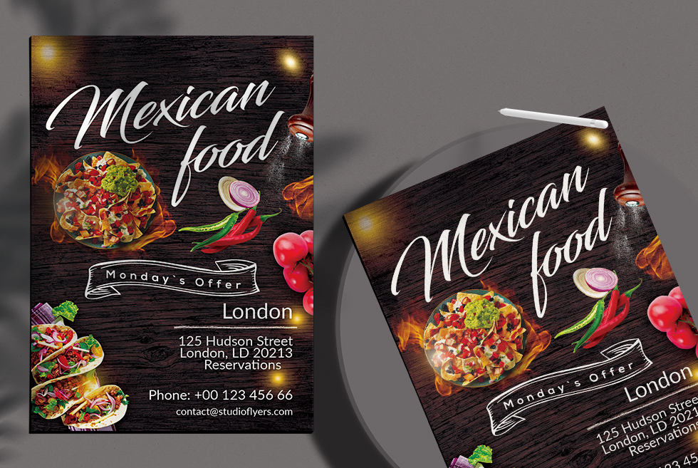 Mexican Food Free PSD Flyer Template