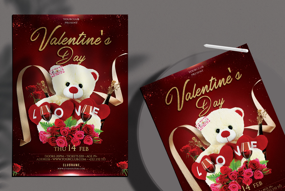 Be My Valentines Day Free PSD Flyer Template