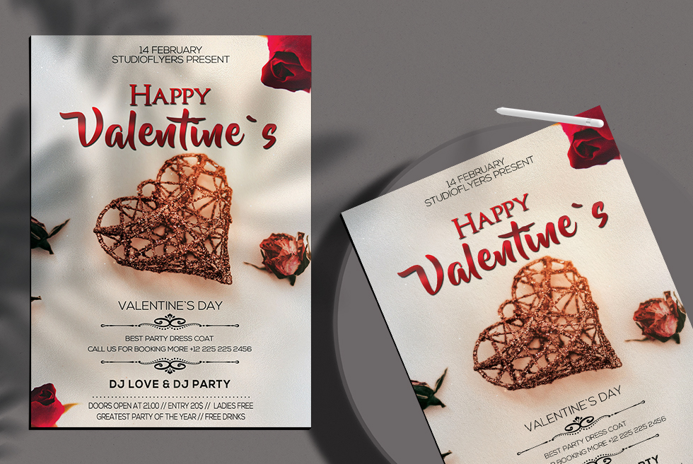 Happy Valentines Day Free PSD Flyer Template