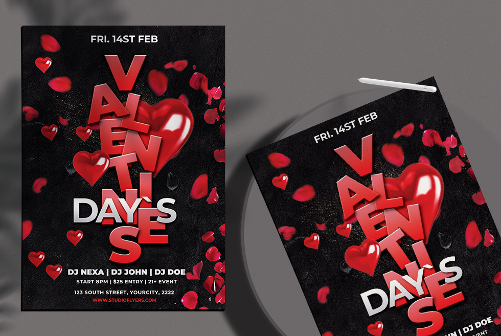 Valentines Event Free PSD Flyer Template
