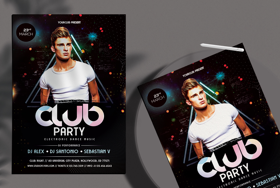 Club Event Free PSD Flyer Template