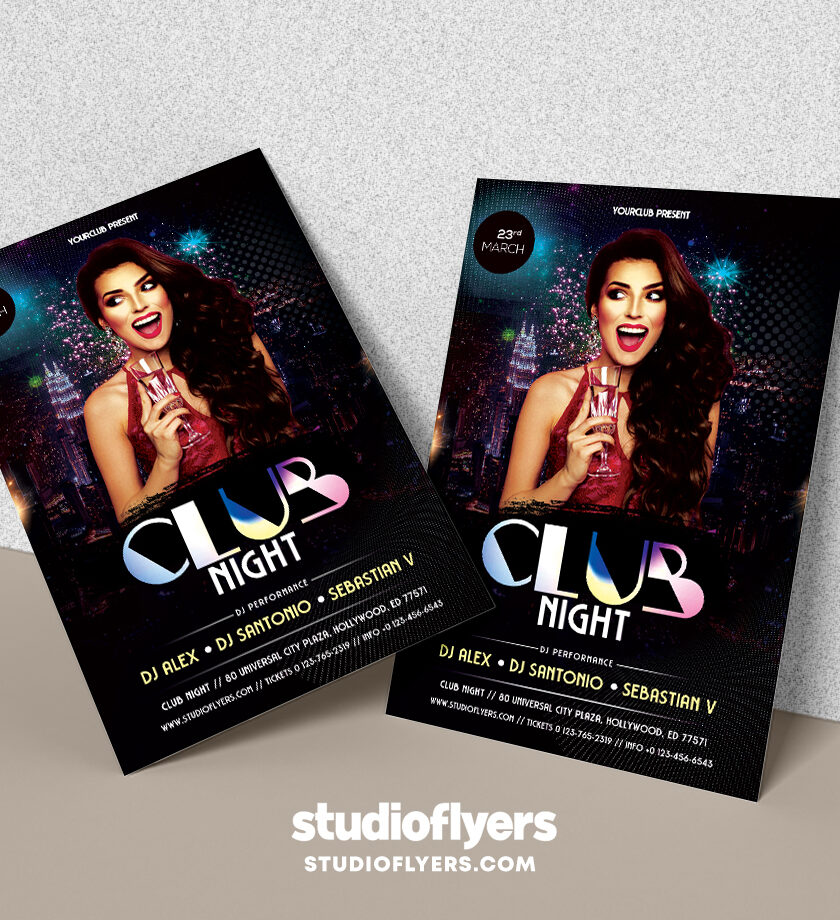 Club Night PSD Flyer Template - StudioFlyers.com