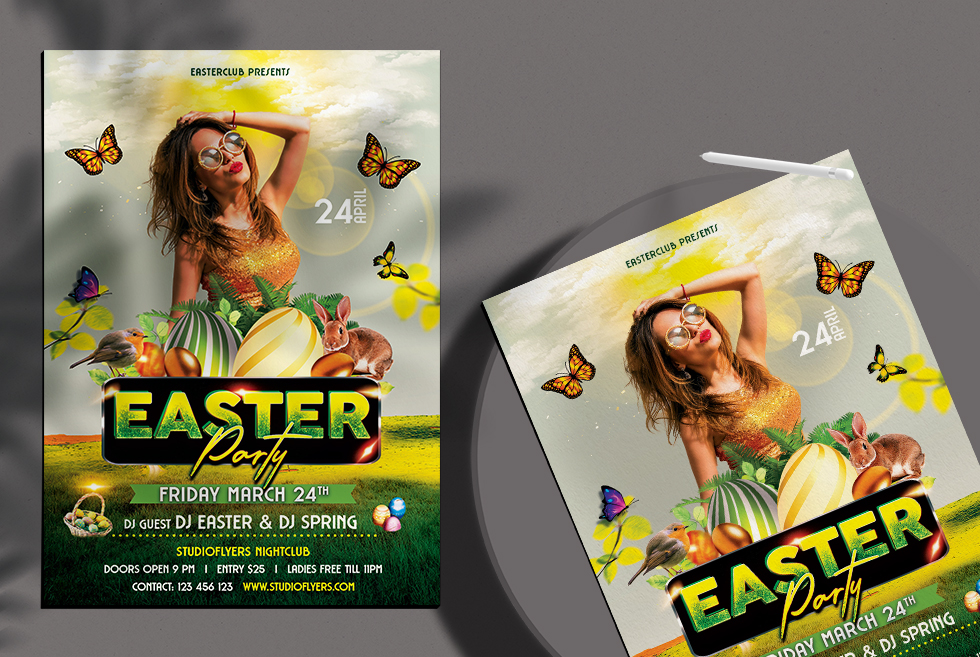 Easter Party Free PSD Flyer Template