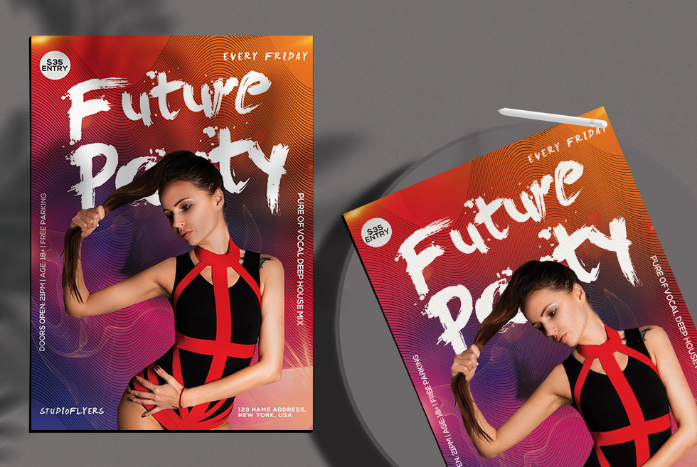 Future Club Party Free PSD Flyer Template