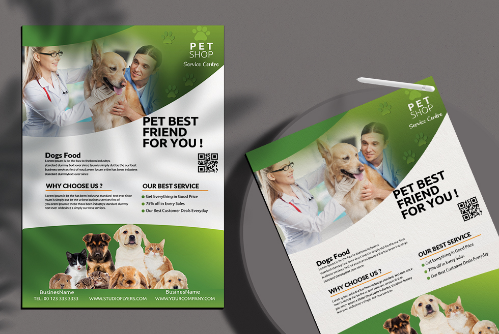 Pet Shop Free PSD Flyer Template