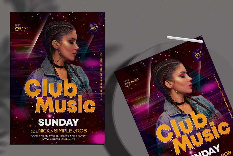Club Music Free PSD Flyer Template