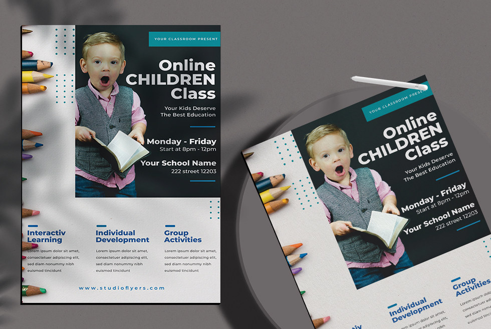 Online School Learning Free PSD Flyer Template