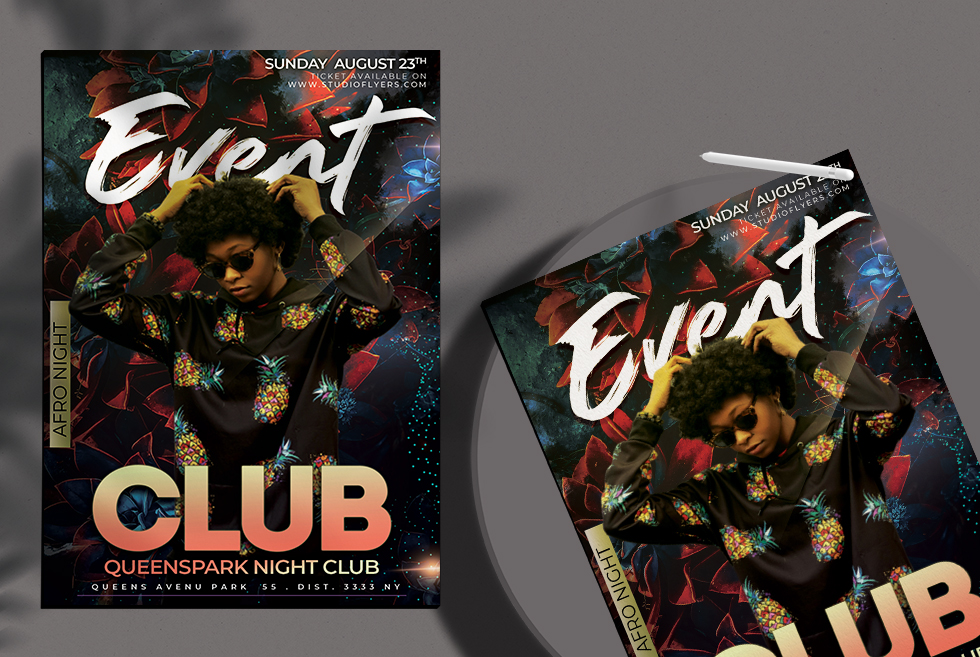 Club Event Flyer Free PSD Template