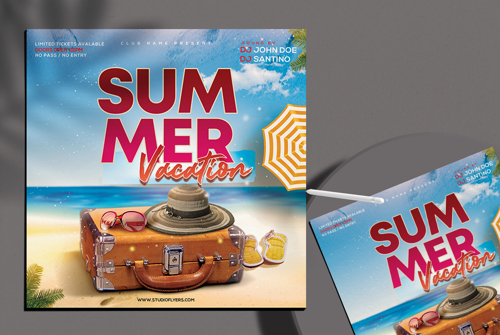 Summer Vacation Free PSD Flyer Template