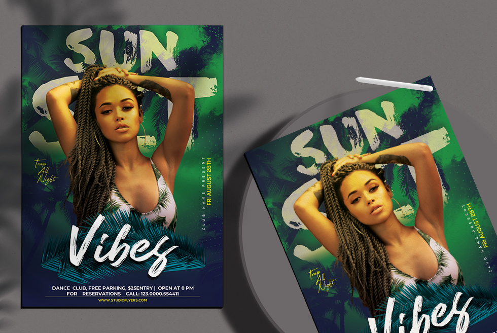 Sunset Vibes Free PSD Flyer Template