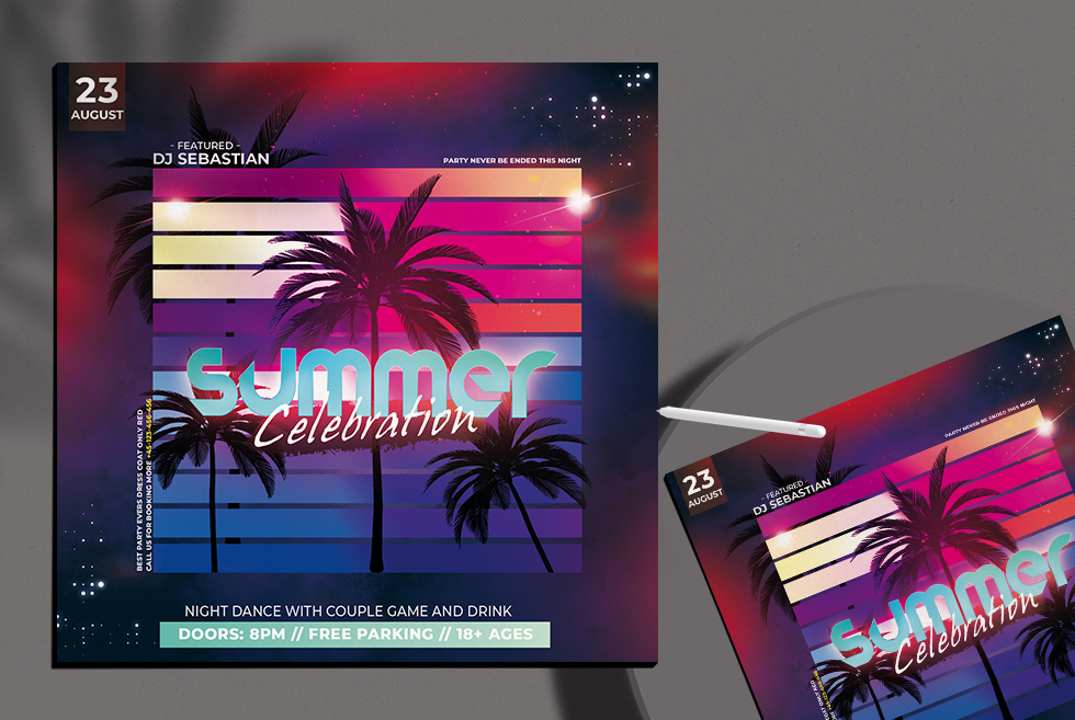 Celebration Summer Free PSD Flyer Template