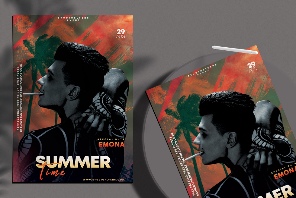 Summer Time Free PSD Flyer Template