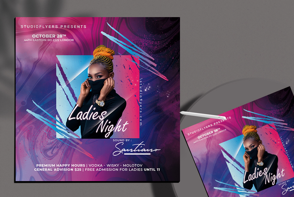 Ladies Event Night Flyer Free PSD Template