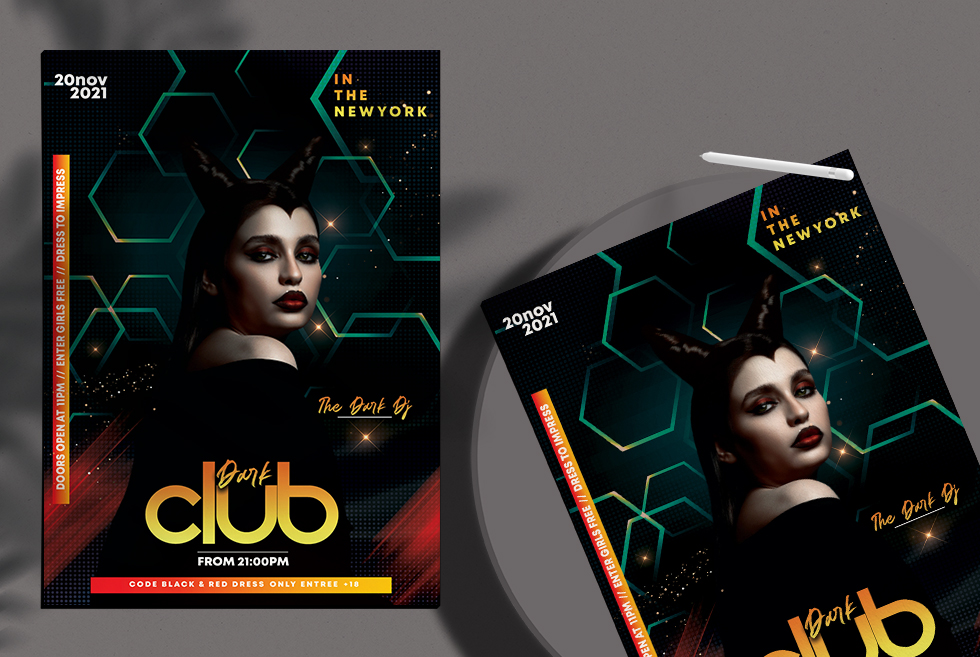 Dark Night Club Free PSD Flyer Template