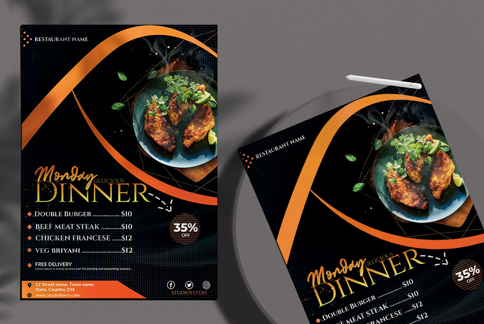 Dinner Menu Free PSD Flyer Template StudioFlyers