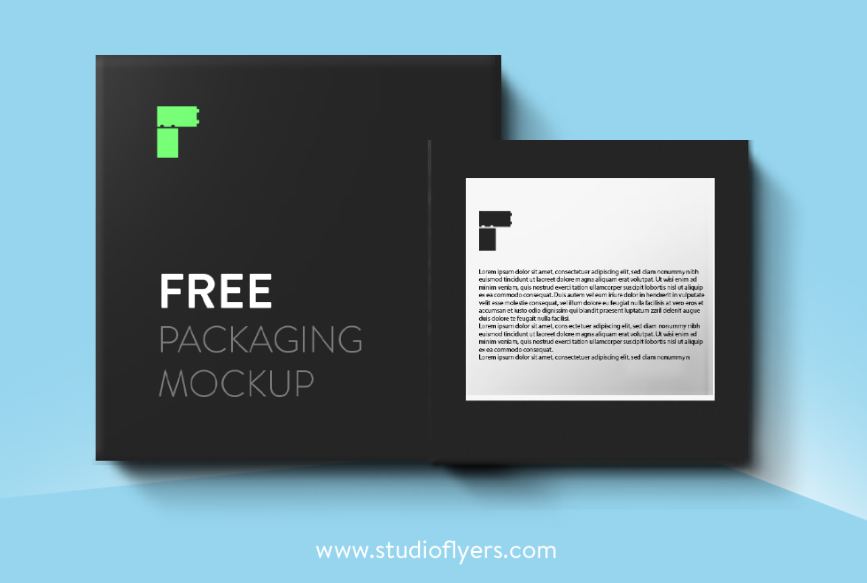 Gift Box Mockup Front & Back Free PSD Template