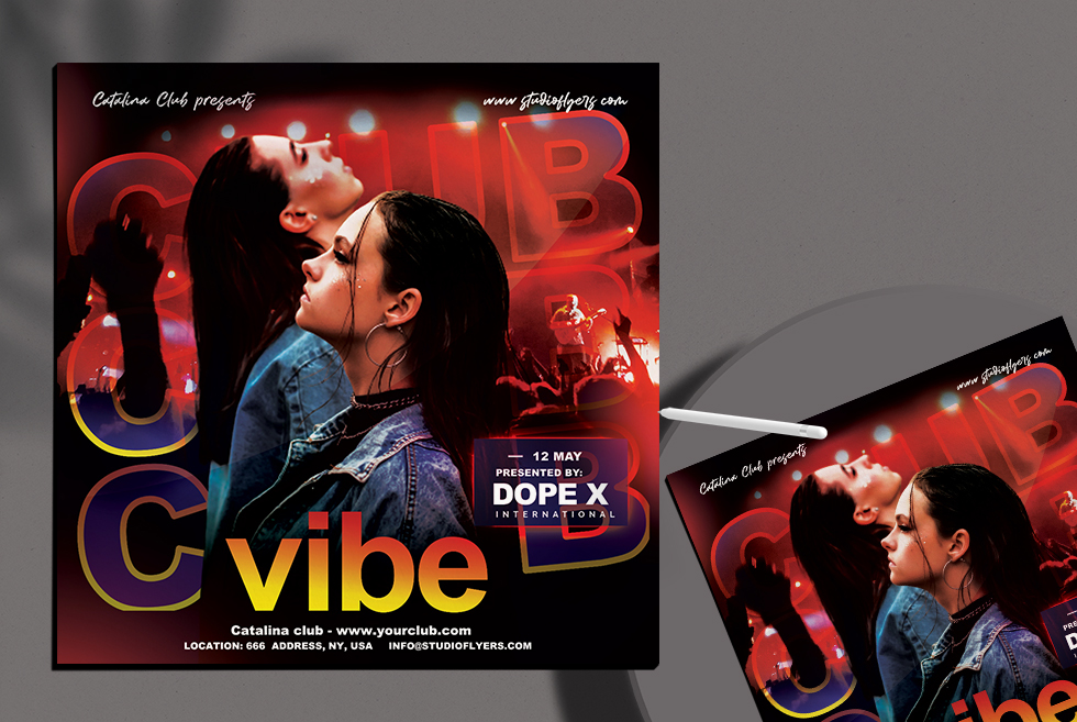 Club Vibe Flyer Free PSD Template