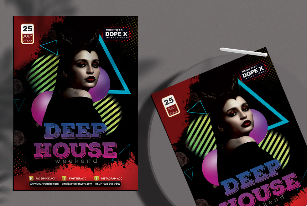 Weekend Party Night Flyer Free PSD Template