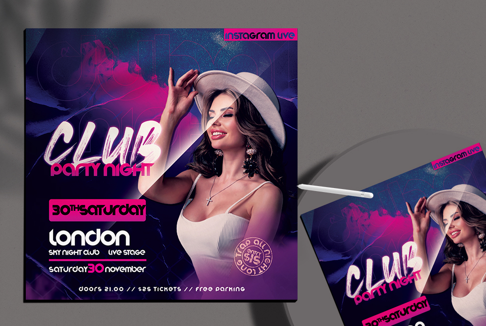 Club Party Night Flyer PSD Free Template
