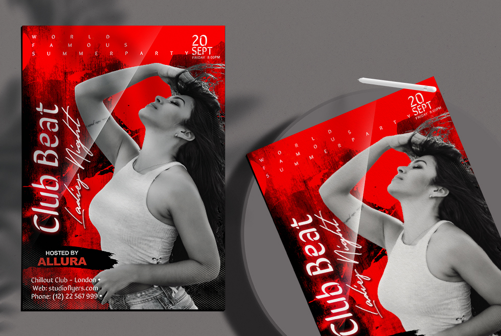 Club Event Ladies Night Flyer Free PSD Template