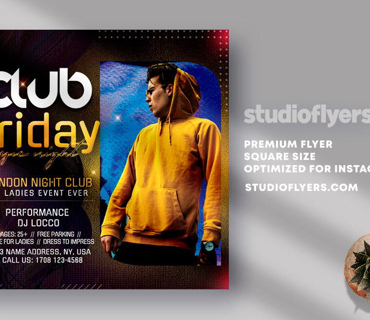 Friday Night Club Party Flyer PSD Templates