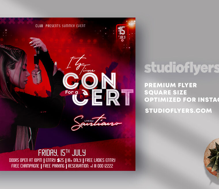 Its Time For Concert PSD Flyer Template