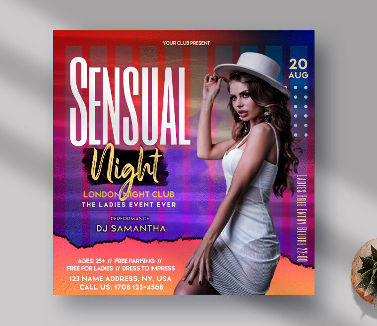Sensual Night Ladies Event Instagram Banner PSD Template
